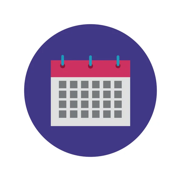 Recordatorio calendario bloque de fecha y estilo plano — Vector de stock