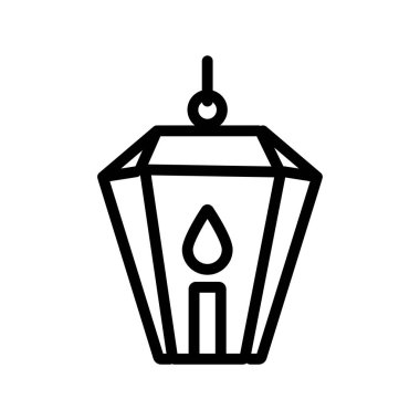 lamp with candle line style icon