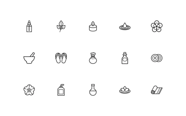 Bundle of spa line style icons — Stockvector