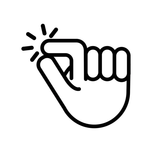 Hand snapping fingers signal line style — Wektor stockowy