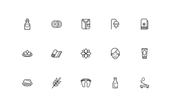 Bundle of spa line style icons — Stok Vektör