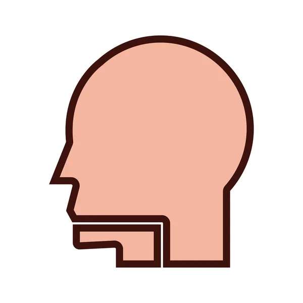 Head human profile body part flat style — Stockvektor