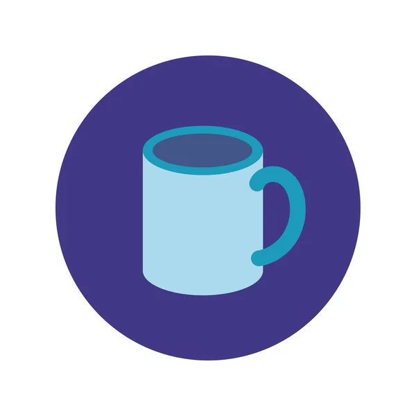 Kaffe mugg block och platt stil ikon — Stock vektor