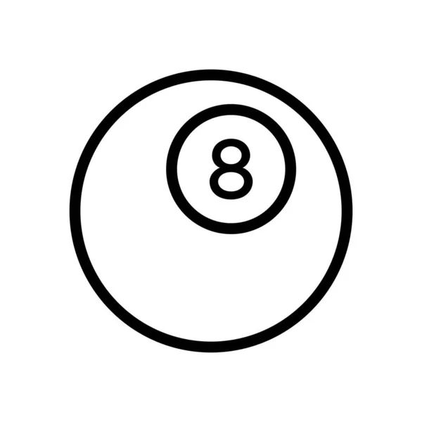 Sport-Billard-Acht-Ball-Linie-Symbol — Stockvektor