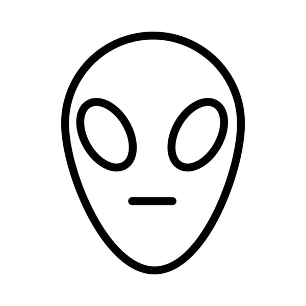 Masque extraterrestre ligne style icône — Image vectorielle
