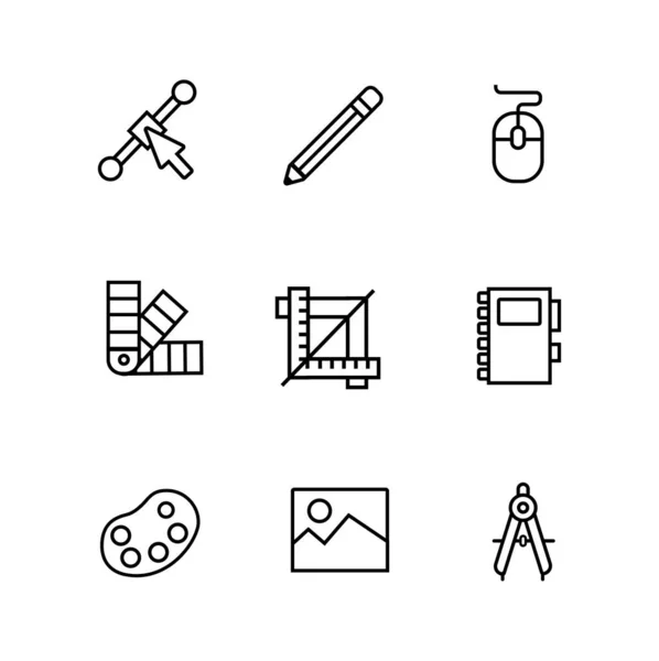 Bundle of designer set icons — Διανυσματικό Αρχείο