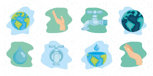 International water day bundle of icons — Stock Vector