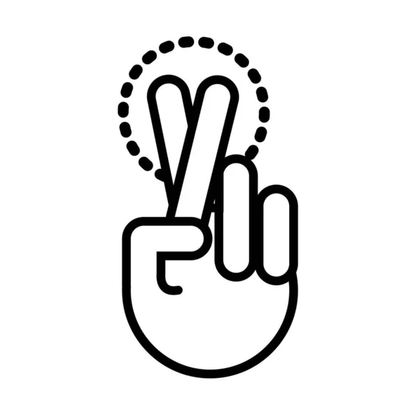 手交叉手指信号线样式 — 图库矢量图片