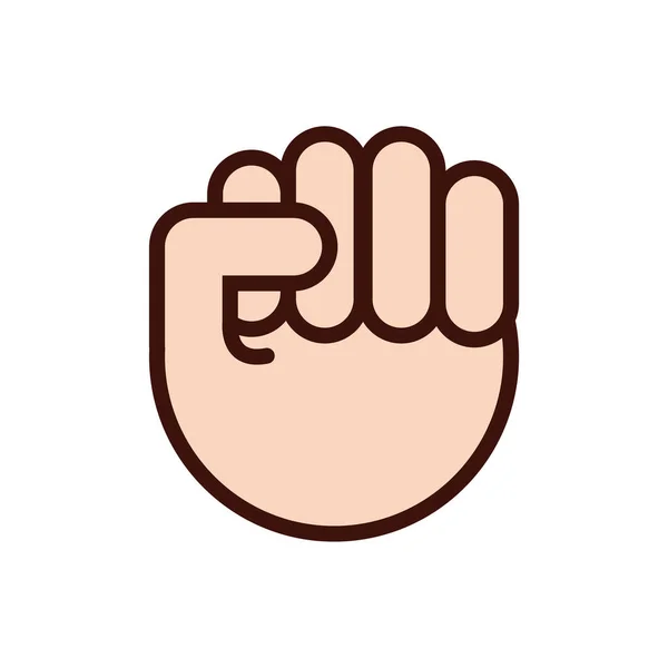 Fist hand signal line and fill style — Wektor stockowy