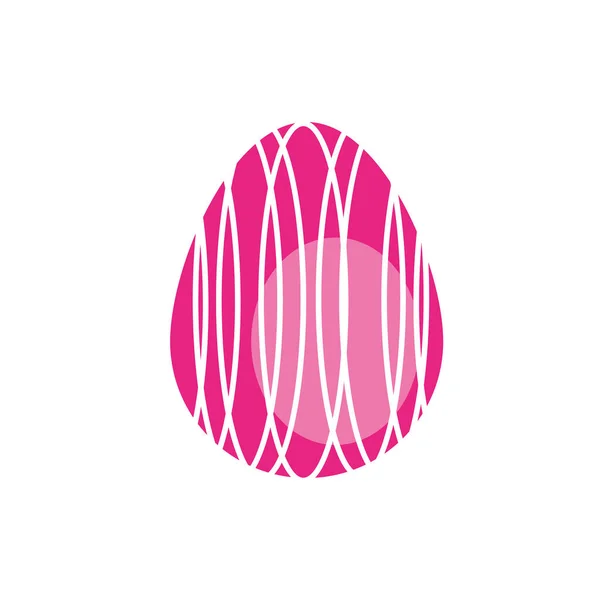Pasen ei geschilderd met strepen platte stijl — Stockvector