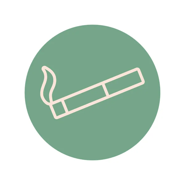 Cigarrillo bloque de humo icono de estilo — Vector de stock