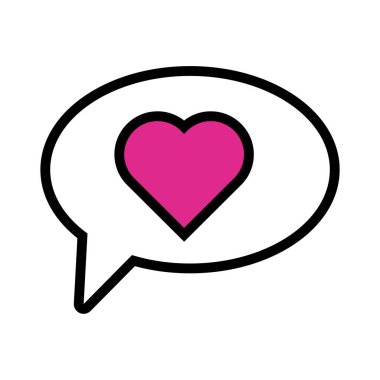 Mutlu sevgililer günü konuşma baloncukları ve kalp çizgisi tarzı