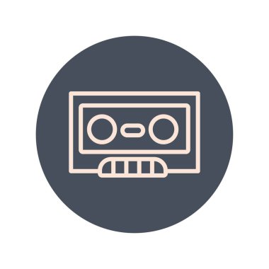 Casette retro müzik bloğu ve satır simgesi