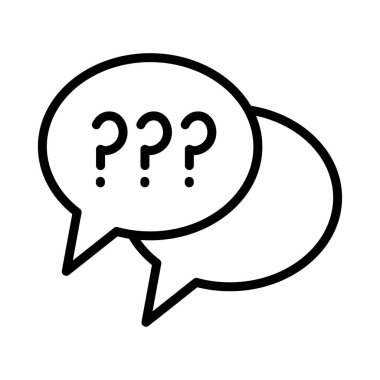 speech bubbles with question symbol line style icon