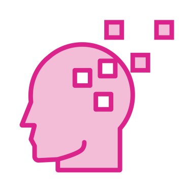 human profile with squres line and fill style icon