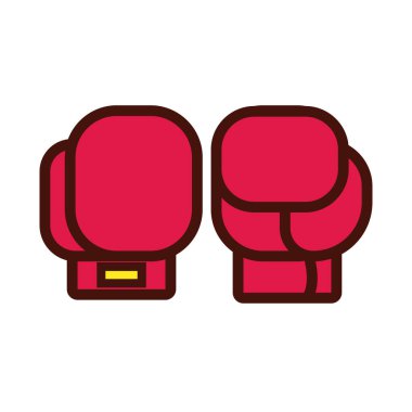 sport boxing gloves line and fill icon