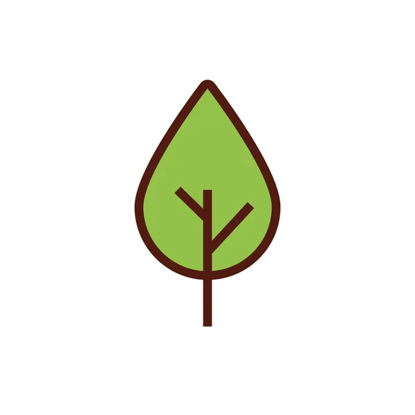 Folha planta ecologia estilo plano ícone — Vetor de Stock