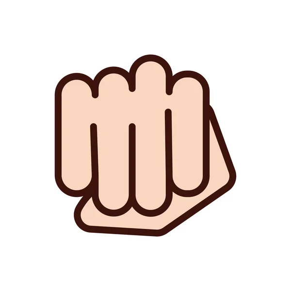 Кулак рука сигнальна лінія і стиль заповнення — стоковий вектор