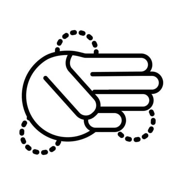 Três mão estilo de linha de sinal — Vetor de Stock