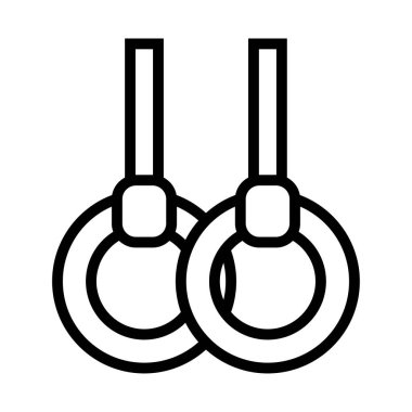 rings hanging sport equipment line icon
