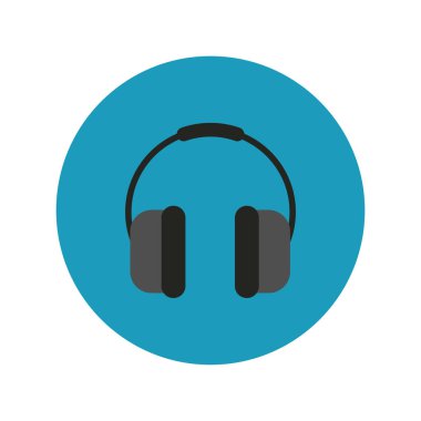 earphones audio block and flat style icon