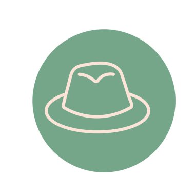 classic hat men cloth fashion block and line icon