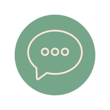 speech bubble block and line icon