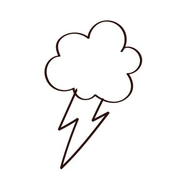 cloud with ray storm electric line style