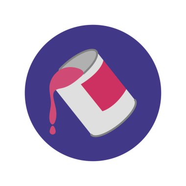 paint pot block and flat style icon