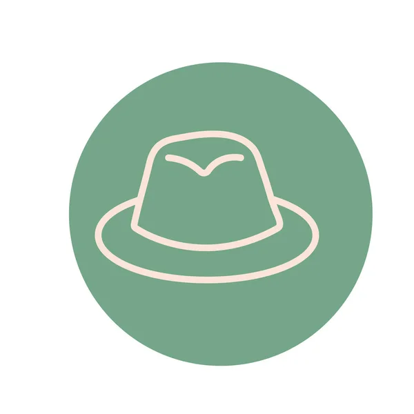 Classic hat men cloth fashion block and line icon — ストックベクタ