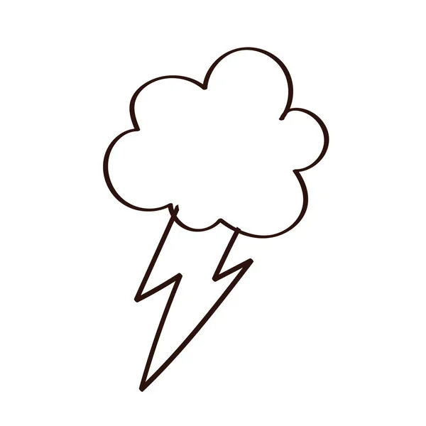 Cloud with ray storm electric line style — 图库矢量图片