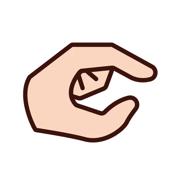 Main claquant doigts ligne de signal et style de remplissage — Image vectorielle