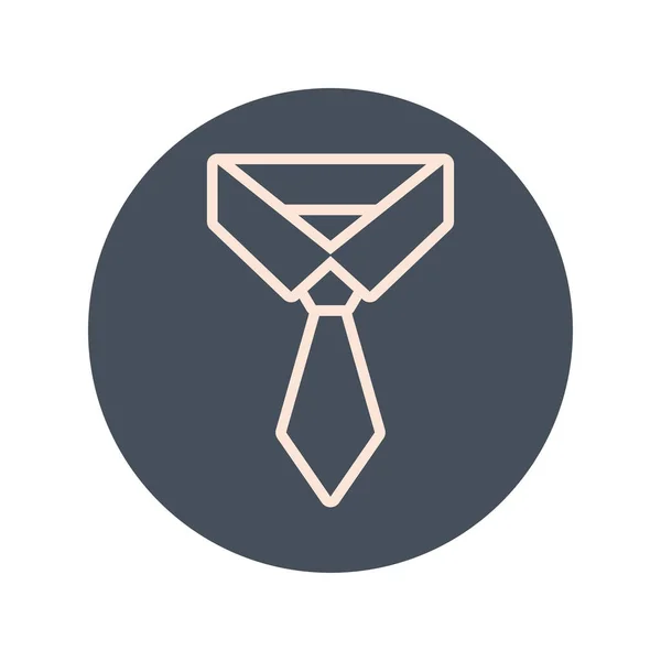 Bloque de corbata de ropa e icono de línea — Vector de stock
