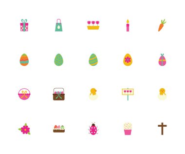 Bahar demeti düz simgeler