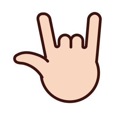 Rock and roll el işareti çizgisi ve dolgu stili