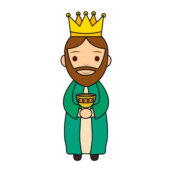 Wize hombre rey pesebre carácter — Archivo Imágenes Vectoriales