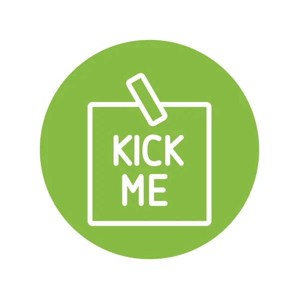 Kick me label april fools day line style — Stockvektor