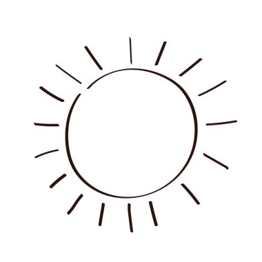 summer sun line style icon