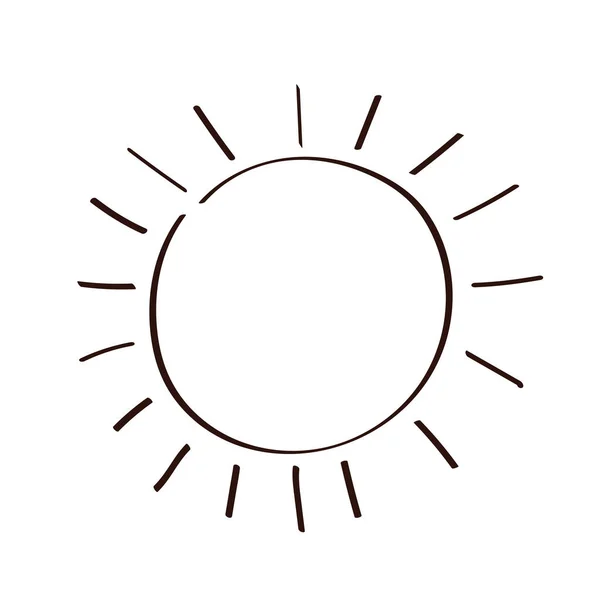 Icône de style ligne soleil été — Image vectorielle