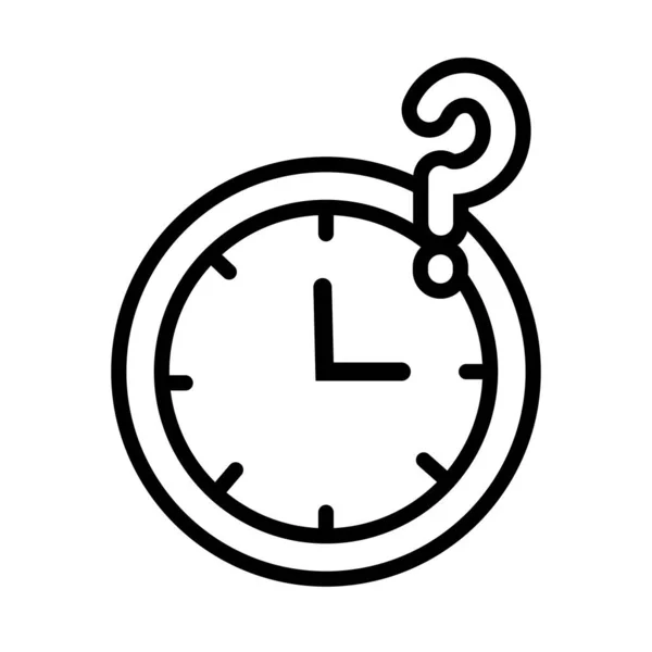 Orologio a tempo con inerrogazione simbolo linea stile — Vettoriale Stock