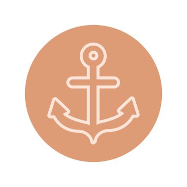 anchor maritime block and line icon
