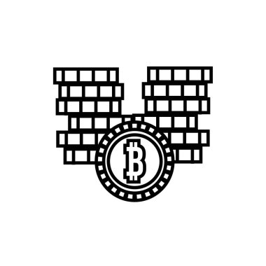 pile coins money dollars line style