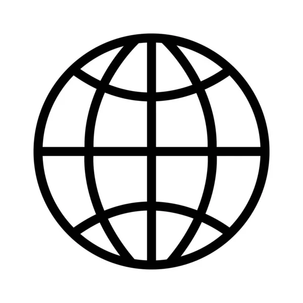 Esfera planeta ícone de estilo de linha — Vetor de Stock