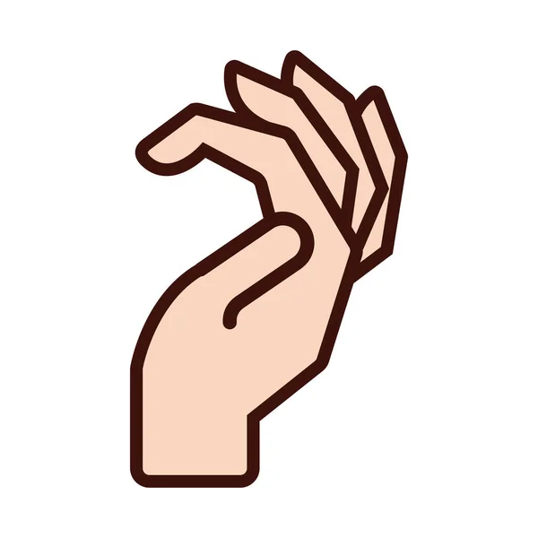 Hand signal line and fill style icon — Stock vektor