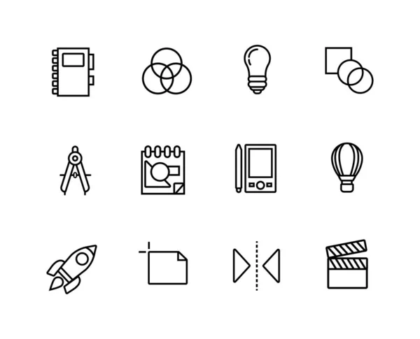 Paquet d'icônes ensemble concepteur — Image vectorielle