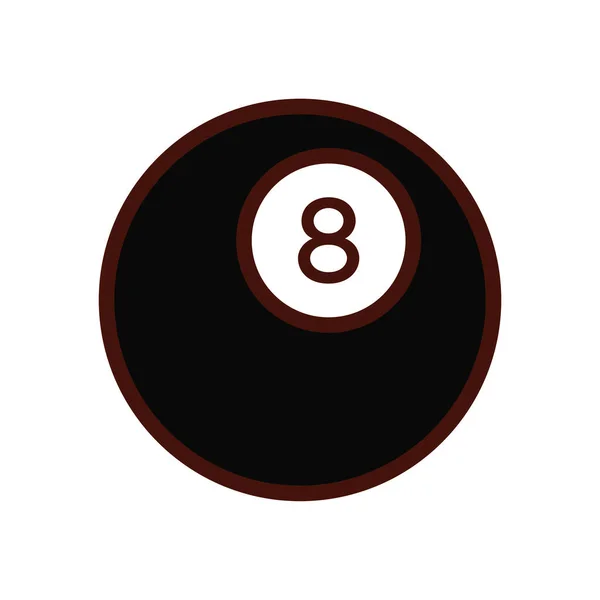 Deporte de billar línea de ocho bolas y el icono de relleno — Vector de stock