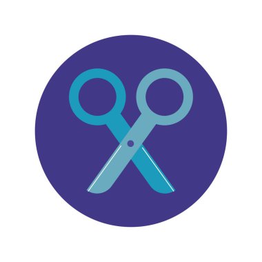 scissors cut block and flat style icon