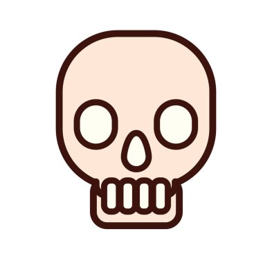 skull bone body human part flat style