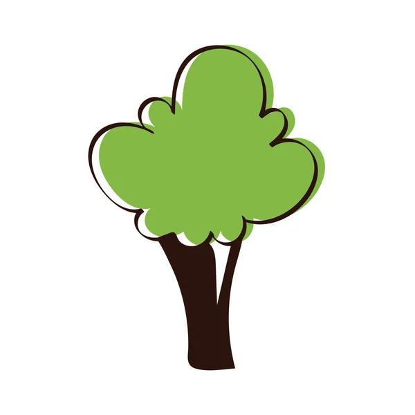 Tree plant nature hand draw style icon — Stockvector