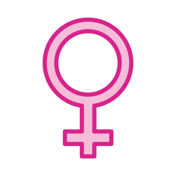 Female gender symbol line and fill style — Wektor stockowy